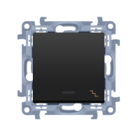 Łącznik schodowy z podświetleniem LED (moduł) 10AX, 250V, zaciski śrubowe, czarny Simon 10 | CW6L.01/49 Kontakt Simon