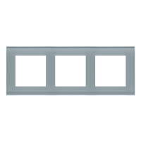 Ramka 3-krotna Nature, Szkło mrożone szare Simon 55 | TRN3/176 Kontakt Simon