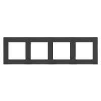 Ramka 4-krotna Nature, Szkło mrożone czarne Simon 55 | TRN4/179 Kontakt Simon