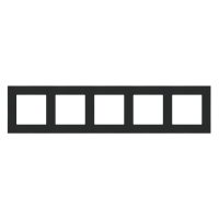 Ramka 5-krotna DUO, Czarna, podstawa chrom Simon 55 | TRD5.163/149 Kontakt Simon