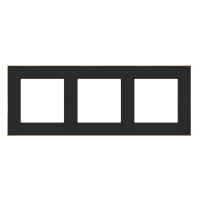 Ramka 3-krotna DUO, Czarna, podstawa złota Simon 55 | TRD3.166/149 Kontakt Simon