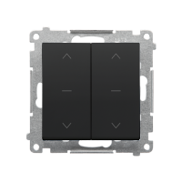 Łącznik roletowy podwójny trójpozycyjny 1-0-2 (moduł) 10 A, 250 V, szybkozłącza, Czarny mat Simon 55 | TZW2.01/149 Kontakt Simon