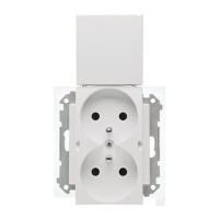 Gniazdo wtyczkowe podwójne IP44 z uszczelką (moduł) 16A 250V, szybkozłącza. Biały mat Simon 55 | TGZ2BMCZ.01/111 Kontakt Simon