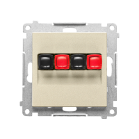 Gniazdo głośnikowe 2-krotne (moduł). Przekrój przewodów 2,5mm2, Szampański mat Simon 55 | TGL2.01/144 Kontakt Simon