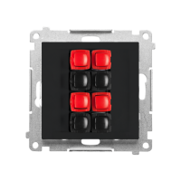 Gniazdo głośnikowe 4-krotne (moduł). Przekrój przewodów 2,5mm2, Czarny mat Simon 55 | TGL4.01/149 Kontakt Simon