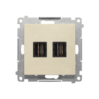 Gniazdo HDMI podwójne (moduł), Szampański mat Simon 55 | TGHDMI2.01/144 Kontakt Simon