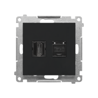 Gniazdo HDMI + RJ45 kat.6. (moduł), Czarny mat Simon 55 | TGHRJ45.01/149 Kontakt Simon