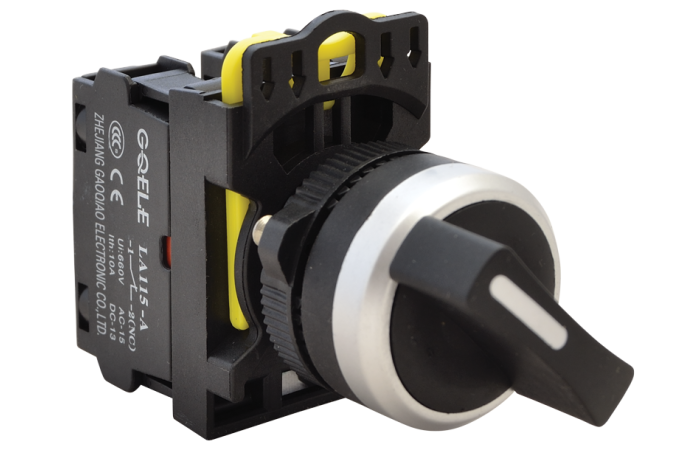 Przełącznik pokrętny, dwustanowy 1×NO+1×NC, 5A/230V AC-15, IP65 | NYK3-S21BK Tracon