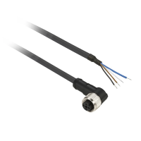 Złącze żeńskie M8 kątowe 4-pinowe kabel 5m PUR | XZCP1041L5 Telemecanique Sensors