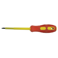 Śrubokręt płasko-krzyżowy, izolacja 1000V, żółto-czerwony AC 1000V, 4x100mm(1szt) | SDDK4100S Tracon