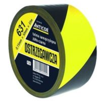 Taśma ostrzegawcza POLYTEX 631 50mmx33m do oznaczania stropów,progów,schów gr.0,15mm żółto-czarna | PO-6043300-0050033 Anticor