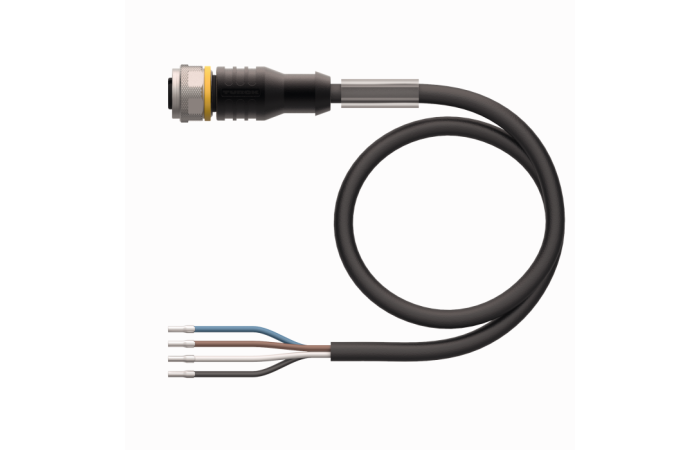 Przewód czujnika, złącze żeńskie M12 proste 4 pin, powłoka PUR, długość przewodu 5m, RKC4.4T-5/TXL | 6625504 Turck