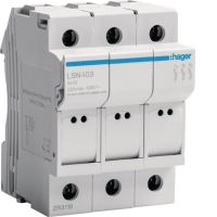 Modułowa podstawa bezpiecznikowa 3P wkł.bezp.cyl.L32 8X32mm, 25A 400VAC | LSN403 Hager