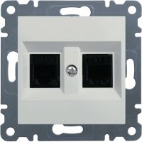 Gniazdo telefoniczne podwójne RJ11, biały, Lumina | WL2020 Hager