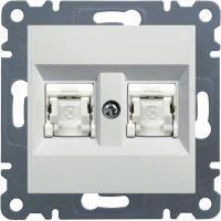 Gniazdo komputerowe podwójne RJ45 kat.5e FTP, biały, Lumina | WL2140 Hager