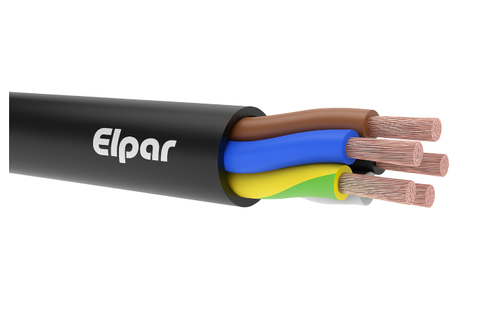 Przewód warsztatowy H05RR-F (OW) 5x6,0 żo 300/500V BĘBEN | 5901854403380-B Elpar