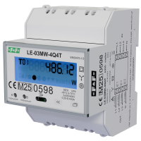 Licznik energii elektrycznej 3-fazowy, 2‑kierunkowy 4‑kwadrantowy, obsługa 4-taryf TOU | LE-03MW-4Q4T F&F