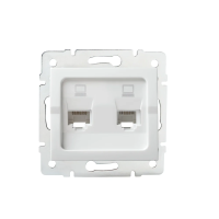 Gniazdo komputerowe podwójne niezależne 2x RJ45Cat 5e Jack LOGI 02-1410-002 bi kolor biały | 25110 Kanlux
