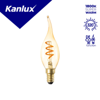 Lampa LED XLED C35T 2,5W C35 2.5W (14W) 135lm 1800K SW E14 filament świeczka bursztynowy | 29641 Kanlux