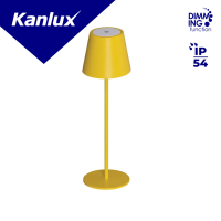 Lampka stołowa bezprzewodowa INITA LED IP54 Y ciepłobiała 3000K max 138lm kolor żółty | 36323 Kanlux