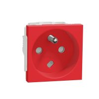 Gniazdo 2P+PE DATA z przesłonami, czerwone, Nowa Unica | NU305103 Schneider Electric