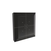 Przycisk dotykowy, szklany nadajnik zdalnego sterowania, czarny, 9-30V, do puszki montażowej Fi60 | FW-GS-24-B F&F