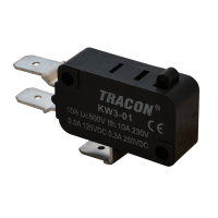Wyłącznik krańcowy, mikro, ze zderzakiem 16(4)A / 250V AC, 6,3x0,8 mm, IP00 | KW3-01 Tracon