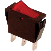 Przełącznik kołyskowy WŁ-WYŁ, czerwony-świecący 16(6)A, 250V AC | TES-21 Tracon