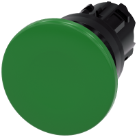 Przycisk grzybkowy SIRIUS ACT 22mm, okrągły tworzywo 40mm z samopowrotem, zielony | 3SU1000-1BD40-0AA0 Siemens