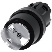 Przełącznik z kluczem Ronis SIRIUS ACT, 22mm, okrągły, tworzywo, nr zamka SB30, z 2 kluczami | 3SU1000-4BF11-0AA0 Siemens