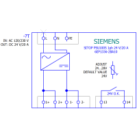 Zasilacz uniwersalny, stabilizowany, 120/230VAC, 24VDC, 20A, SITOP PSU100S | 6EP1336-2BA10 Siemens