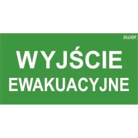Piktogram 150x300 folia 21 wyjście ewakuacyjne, logo Awex (ISO7010) | PD21F Awex