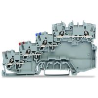 Listwa zaciskowa 1.5mm2 / 24, do czujników typu PNP z PE przez mostek grzebieniowy, szara | 2000-5410 Wago