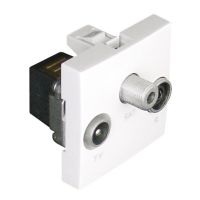 Gniazdo antenowe końcowe satelitarne przelotowe, biały mat, Quadro 45 | 45555SBM Efapel