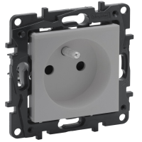 Gniazdo pojedyncze z/u zaciski automatyczne, przesłony 16A 230V aluminium, Niloe Step | 863333 Legrand