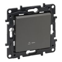 Łącznik 1-biegunowy podświetlany 10ax stalowy, Niloe Step | 863411 Legrand