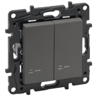 Łącznik schodowy podwójny podświetlany 10ax stalowy, Niloe Step | 863418 Legrand