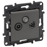 Gniazdo TV-R-SAT przelotowe 14db stalowy, Niloe Step | 863478 Legrand