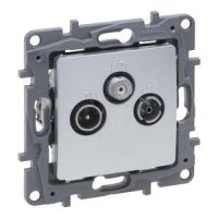 Gniazdo TV-RD-SAT końcowe do instalacji typu gwiazda 1,5 DB aluminium, Niloe Selection | 762163 Legrand