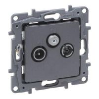 Gniazdo TV-RD-SAT końcowe do instalacji typu gwiazda 1,5 DB stal, Niloe Selection | 762363 Legrand