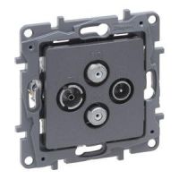 Gniazdo TV-RD-SAT-SAT końcowe do instalacji typu gwiazda 1,5 DB stal, Niloe Selection | 762366 Legrand