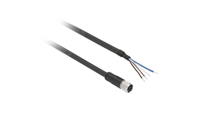 Złącze żeńskie M8 proste 4-pinowe z kablem 2m | XZCP0941L2 Telemecanique Sensors