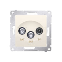 Gniazdo antenowe satelitarne podwójne SAT-SAT-RTV (moduł) krem DASK2.01/41 Simon 54 | DASK2.01/41 Kontakt Simon