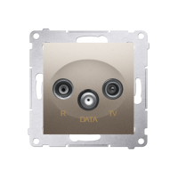 Gniazdo R-TV-DATA (moduł), złoty mat DAD.01/44 Simon 54 | DAD.01/44 Kontakt Simon