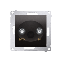 Gniazdo TV-DATA, dwa porty wyjściowe "F" (moduł), częstotliwość dla wej. 5-1000 MHz, antracyt | DAD1.01/48 Kontakt Simon