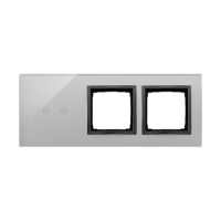 Panel dotykowy S54, 3 moduły, 2 pola dotykowe poziome + 2 otwory na osprzęty S54, burzowa chmura | DSTR3200/72 Kontakt Simon