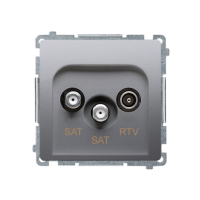Gniazdo antenowe satelitarne podwójne końcowe SAT-SAT-RTV BMZAR+SAT3.1-P2.01/43 Simon Basic | BMZAR+SAT3.1-P2.01/43 Kontakt Simon
