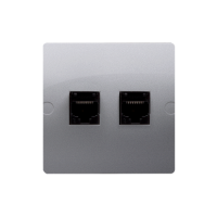 Gniazdo komputerowe RJ45 kat.5e + telefoniczne RJ11 (moduł), srebrny mat BMF5T.02/43 Simon Basic | BMF5T.02/43 Kontakt Simon