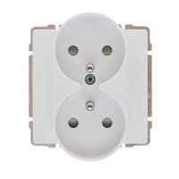 Gniazdo podwójne z/u, bez ramki 2x2P+Z, 16A, 250V~, białe, Kos 66 | 660447 Kos