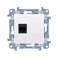 Gniazdo komputerowe pojedyncze RJ45 kat. 5e, biały, Simon 10 | C51.01/11 Kontakt Simon